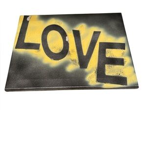 Love Canvas Art in Black and Yellow
